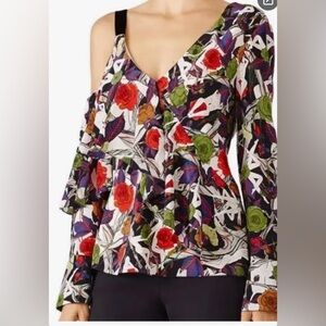 Jason Wu Forbidden Garden Asymmetrical Printed Top